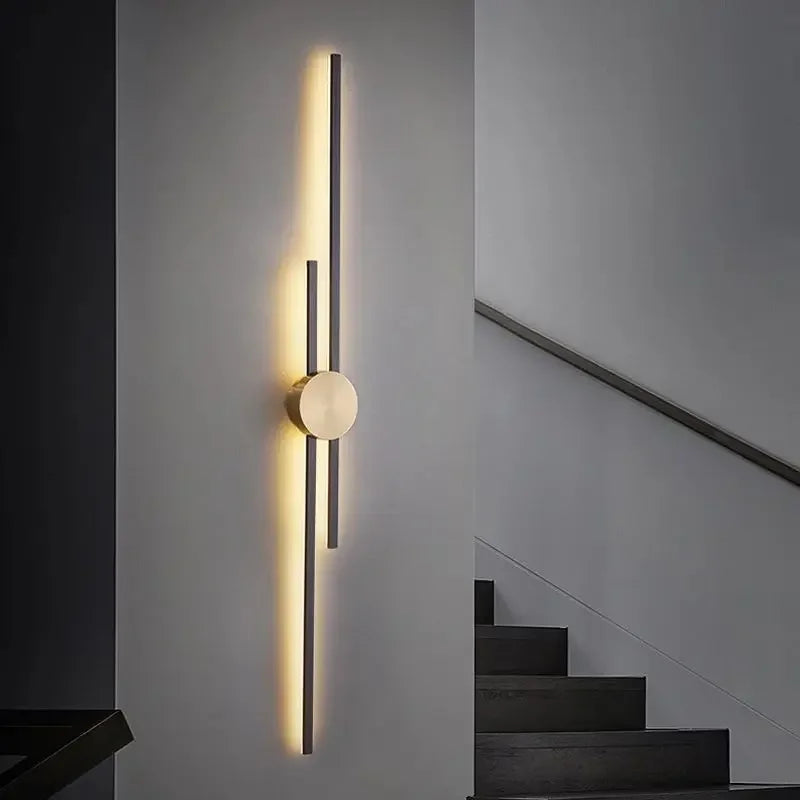 Afralia™ Postmodern Gold LED Wall Lamp Copper Sconce for Living Room