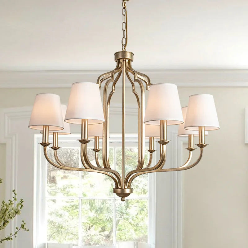 Afralia™ Retro Iron Chandelier for High-end Living, Dining, and Bedroom Lighting