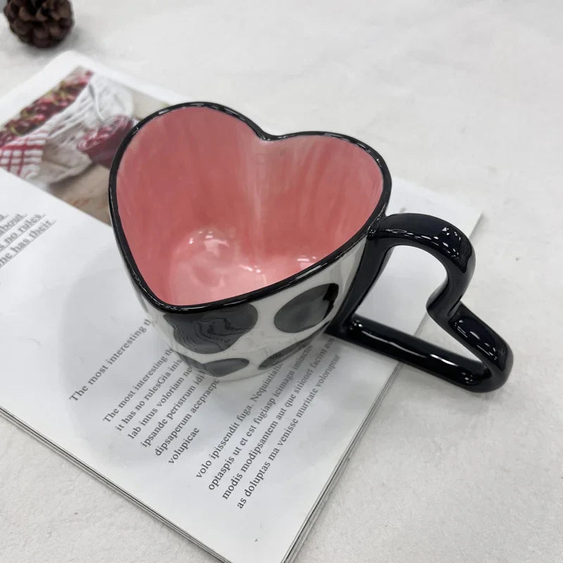 Afralia™ Heart Shape Ceramic Coffee Mug - 10oz Unique Design and Lovely Gift