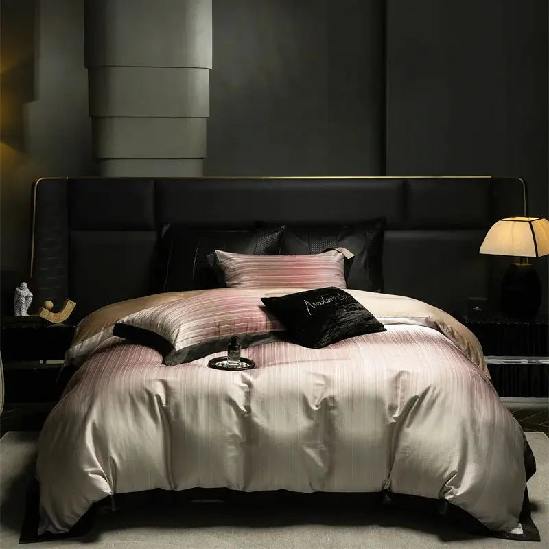 Afralia™ Light Luxury Lyocell Cotton Bedding Set: Soft Silky Sleep Naked Duvet, Sheet & Pillowcases