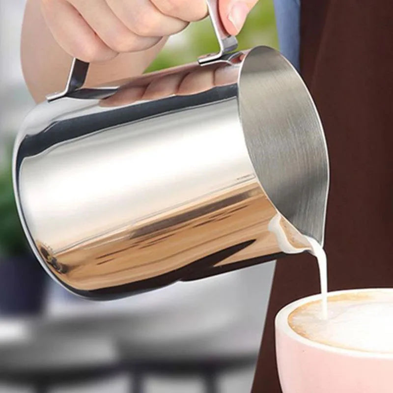 Afralia™ Stainless Steel Milk Frothing Pitcher for Coffee Barista Latte Cappuccino