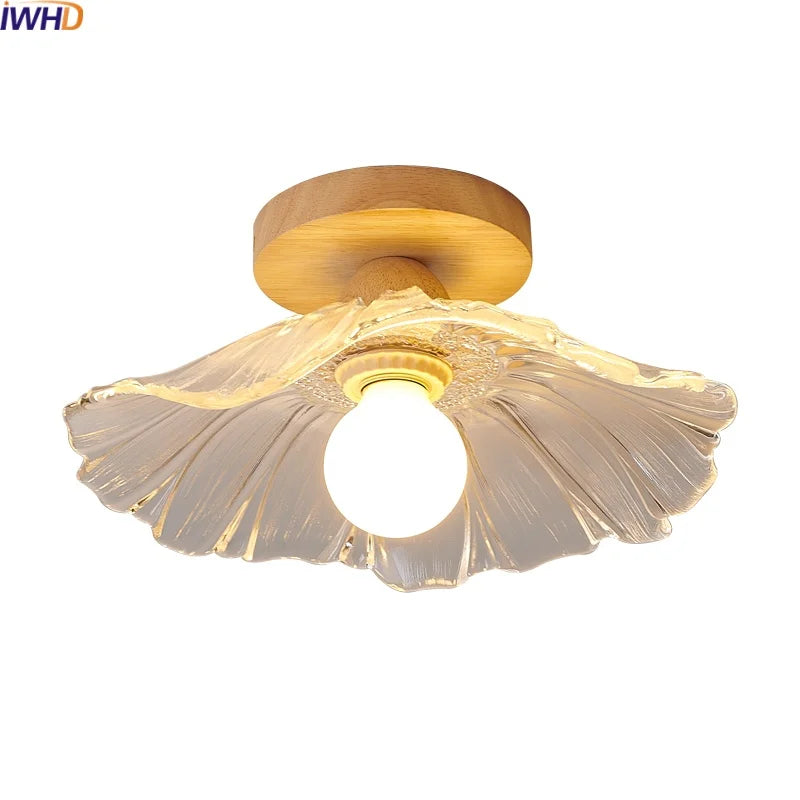 Afralia™ Clear Glass LED Ceiling Light Fixture for Modern Home Aisle Balcony Restaurant Hallway Lighting