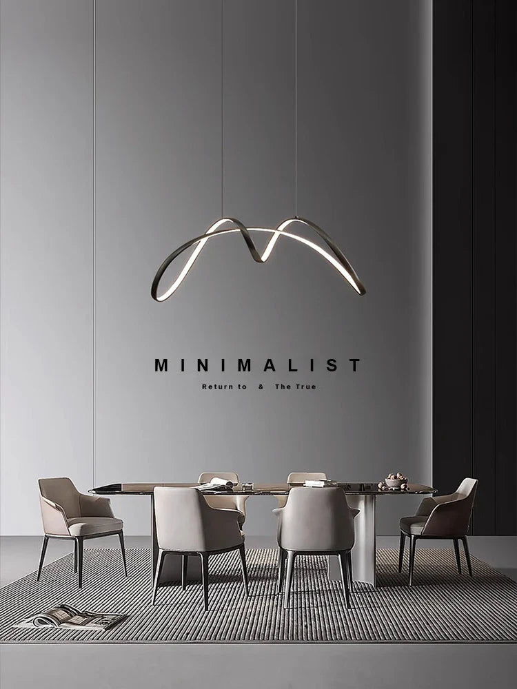 Afralia™ Modern Copper LED Chandelier for Dining Room and Bedroom Lighting