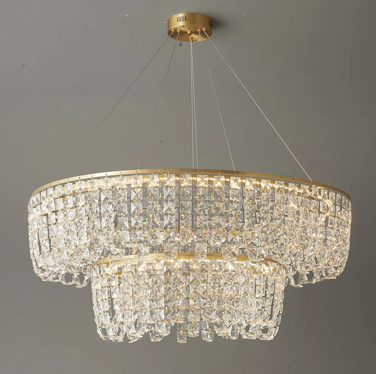 Afralia™ Copper Crystal Chandelier Living Room Bedroom Dining Lighting Device