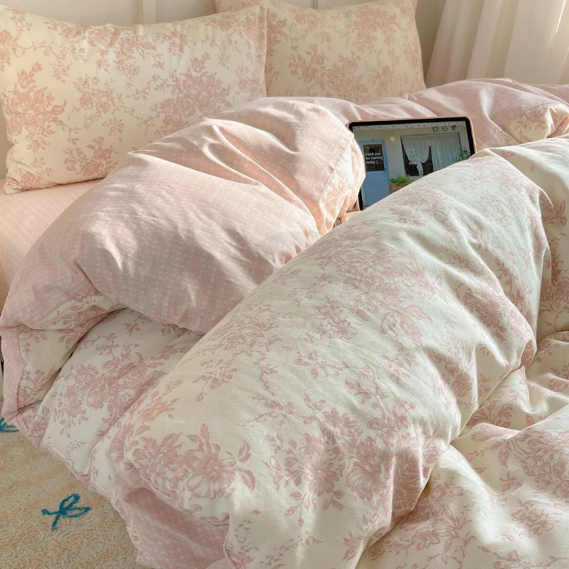 Afralia™ Cartoon Pattern 100% Cotton Bedding Set - Single Double Size Soft Fitted Sheet, Cozy & Breathable