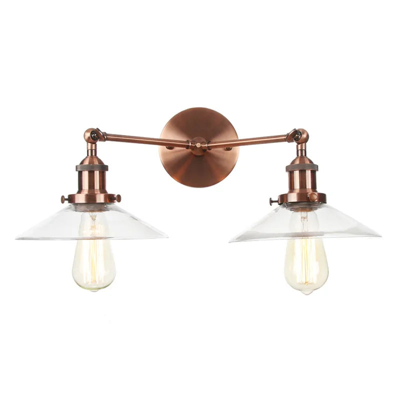 Afralia™ Vintage Loft Art Glass Wall Lamp - LED Study Aisle Bedside Light