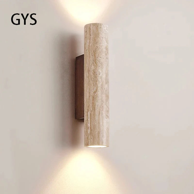 Afralia™ Stone Up Down Wall Lamp for Bedroom Living Room TV Background