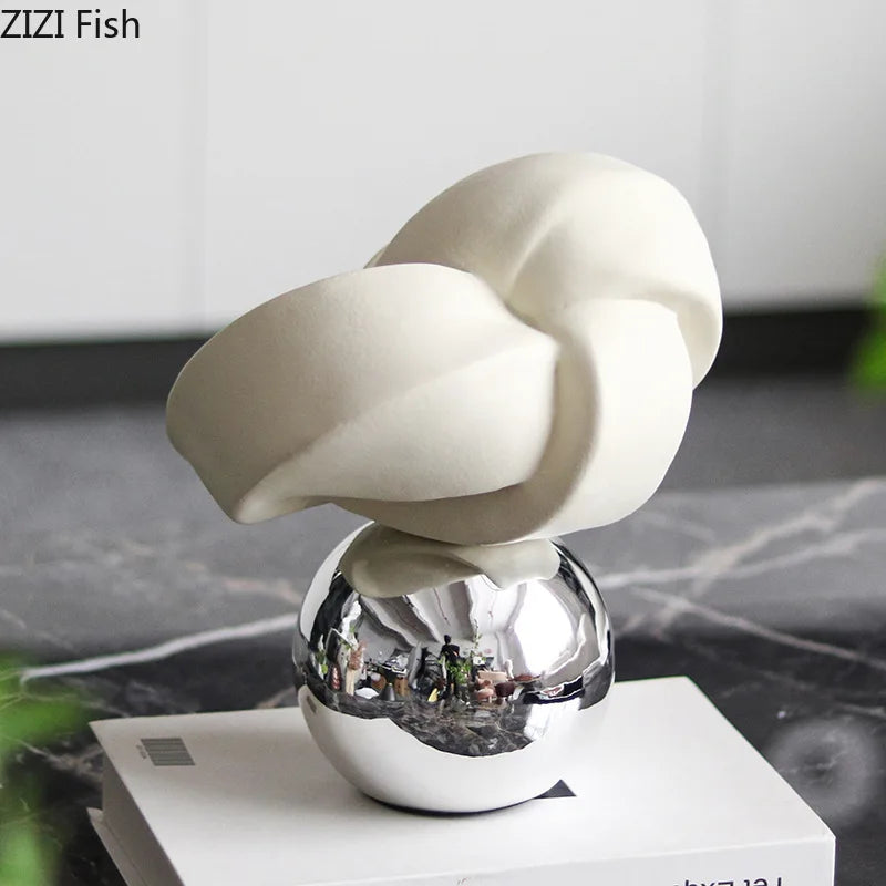 Geometric Twisted Statue Desk Decor by Afralia™ - Modern Crafted Sculpture for Room Aesthetics