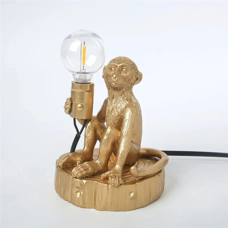 Afralia™ Monkey LED Table Lamp for Home Decor and Children's Room