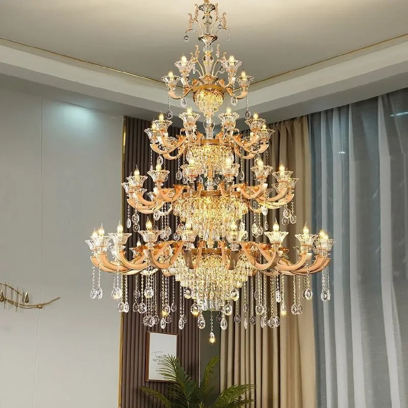 Afralia™ Crystal Chandelier Ceiling Light for Living, Dining, and Bedroom