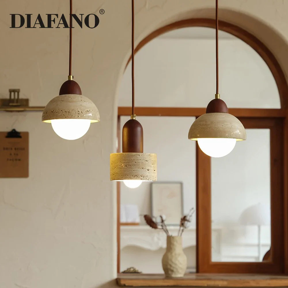 Afralia™ Log Chandelier: Nordic Vintage Kitchen Bedroom Hanging Lamp