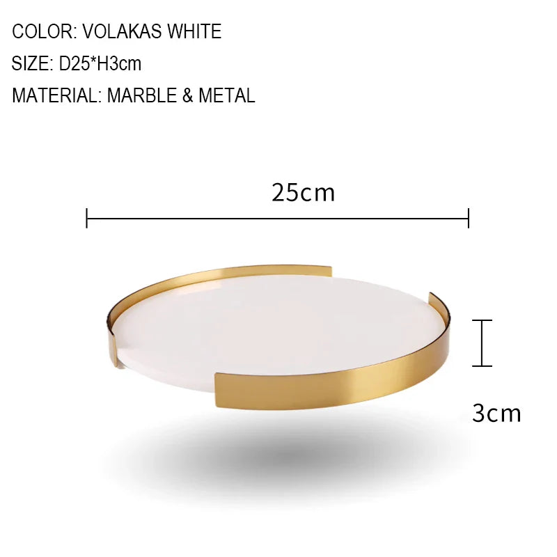 Afralia™ Marble Tray with Golden Metal Pallet for Bathroom Luxury Storage
