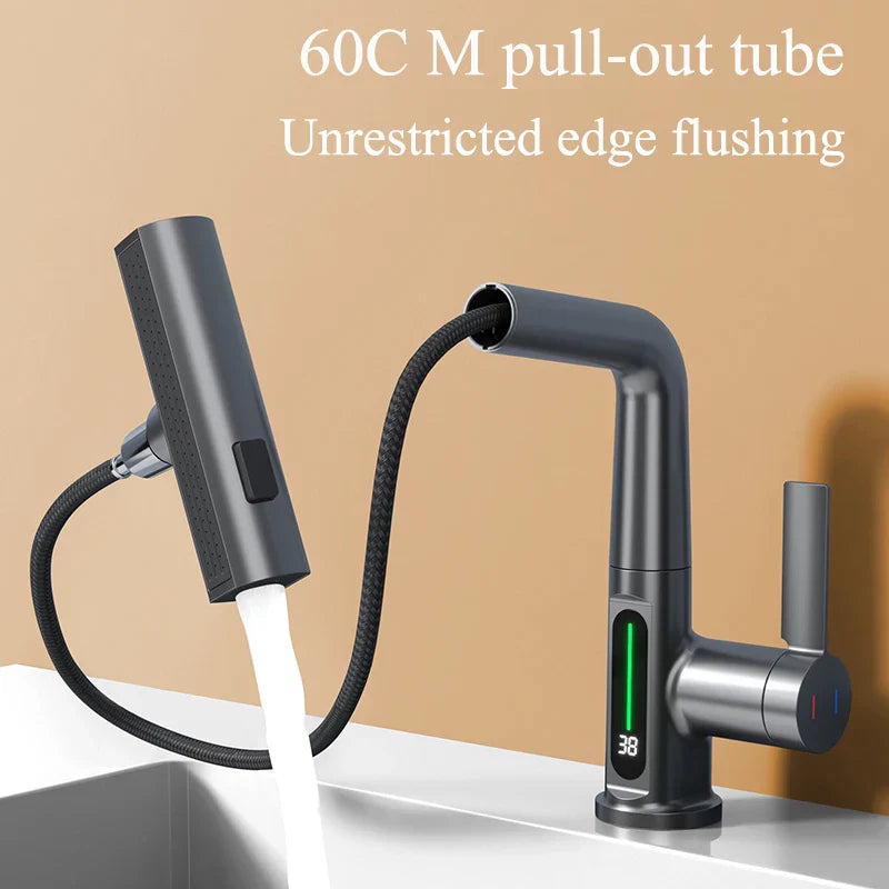 Afralia™ Digital Display Waterfall Basin Faucet with Temperature Control