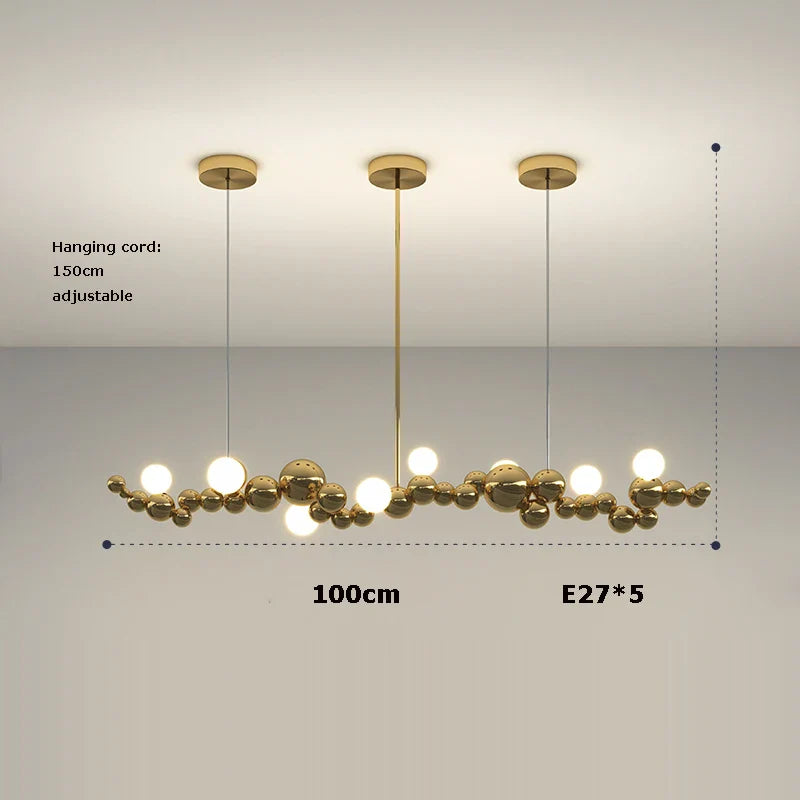 Afralia™ Silver Gold Molecule Stainless Steel LED Chandelier - 2022 Trend