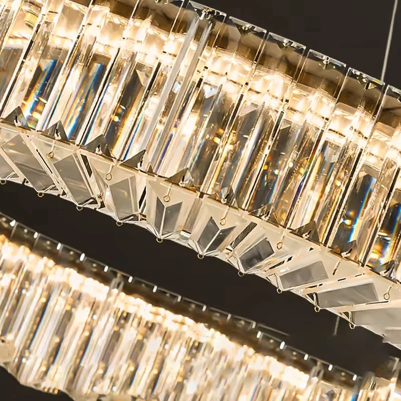 Afralia™ Elegant Crystal Chandelier LED Pendant Light for Home Décor