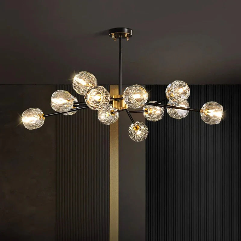 Afralia™ Crystal Chandelier: Luxury Living Room & Dining Room Ceiling Light