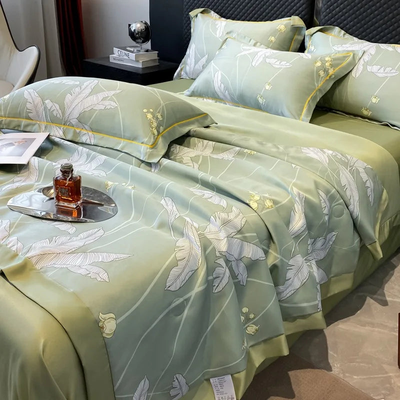 Afralia™ Luxury Floral Summer Quilt Comforter - Soft, Skin-Friendly & Machine Washable