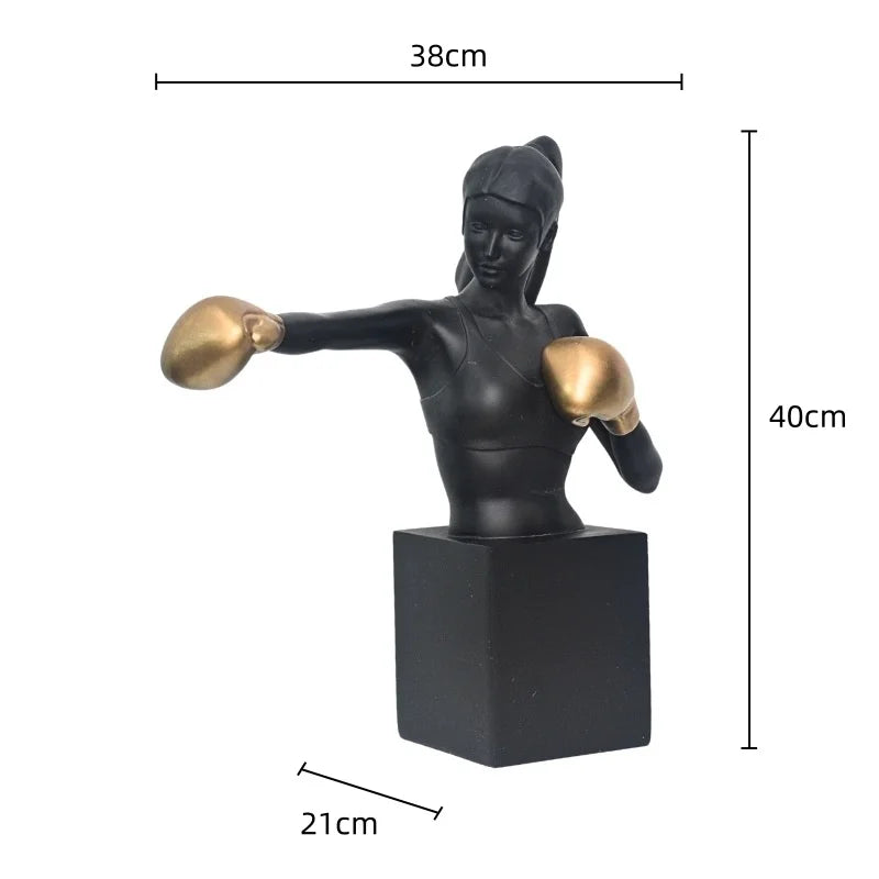 Afralia™ Boxer Resin Statue: Abstract Movement Figure Ornament for Home Decor