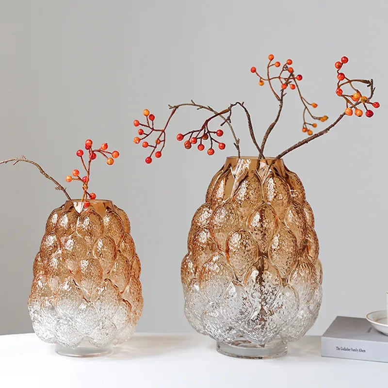 Afralia™ Gradient Glass Vase for Home Decor & Hydroponic Flowers