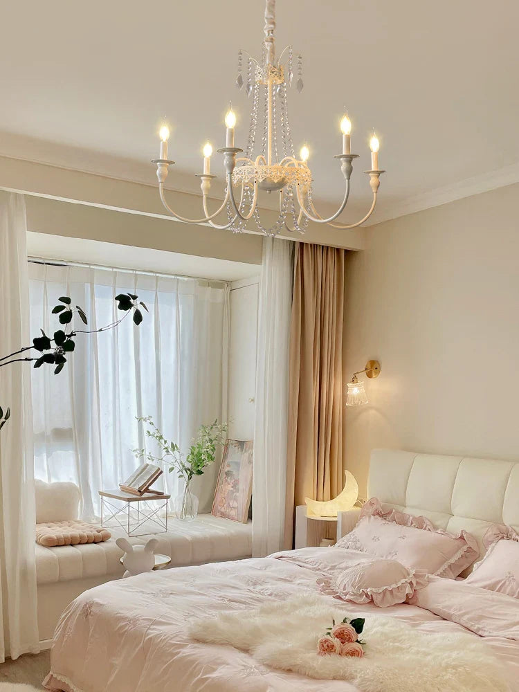 Afralia™ French Light Luxury Living Room Chandelier American Atmosphere Candle Lamp
