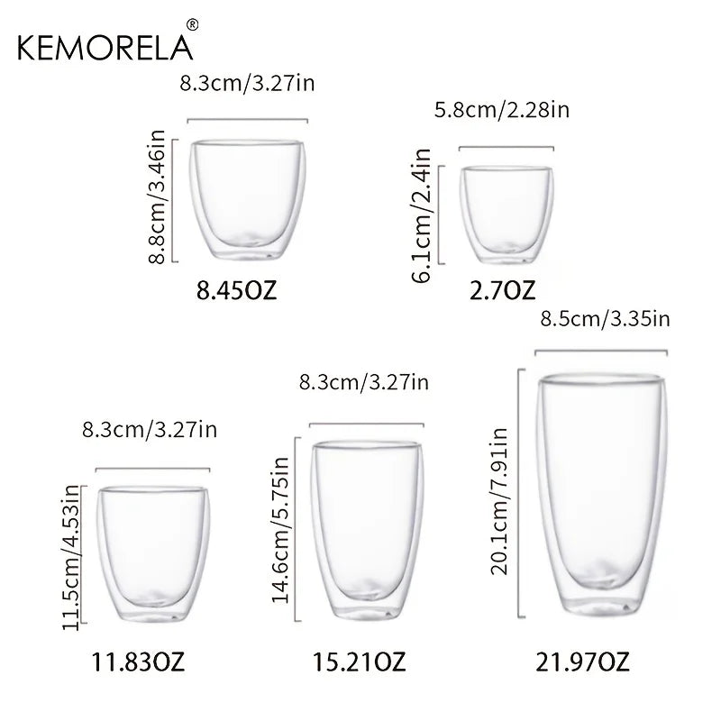 Afralia™ Heat-Resistant Double Wall Glass Cup | Versatile Drinkware for Home