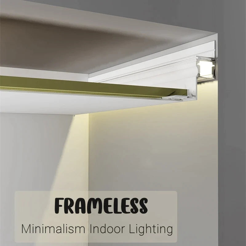 Afralia™ Top Corner LED Aluminum Profile for Ceiling Recessed Lighting