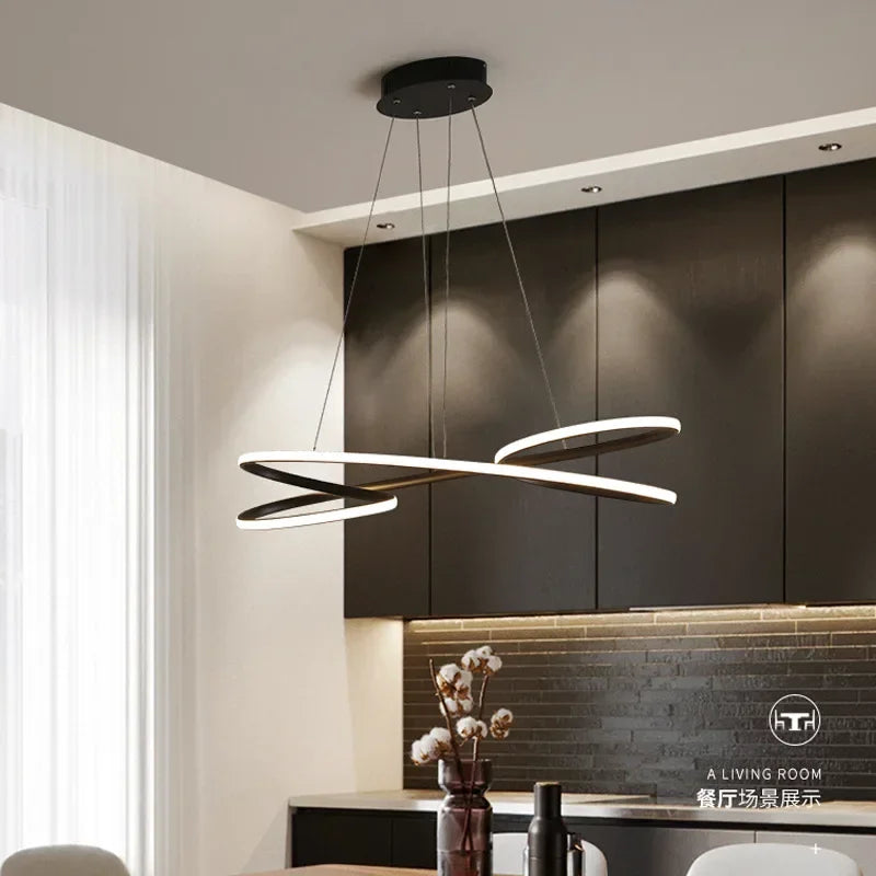 Afralia™ LED Chandelier Modern Indoor Gold Decor Pendant Light Fixture for Home, Restaurant, Hotel