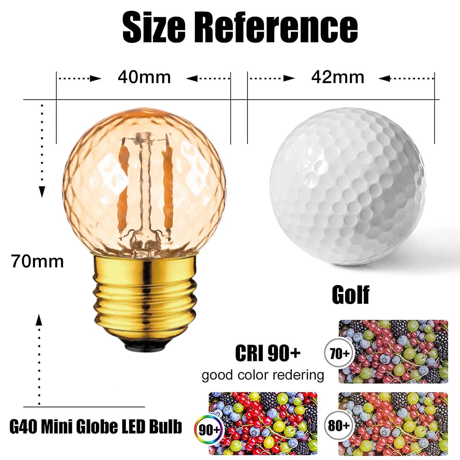 Afralia™ G40 Globe LED Filament Bulb Dimmable Vintage Warm White E27 Decorative Mini 1W