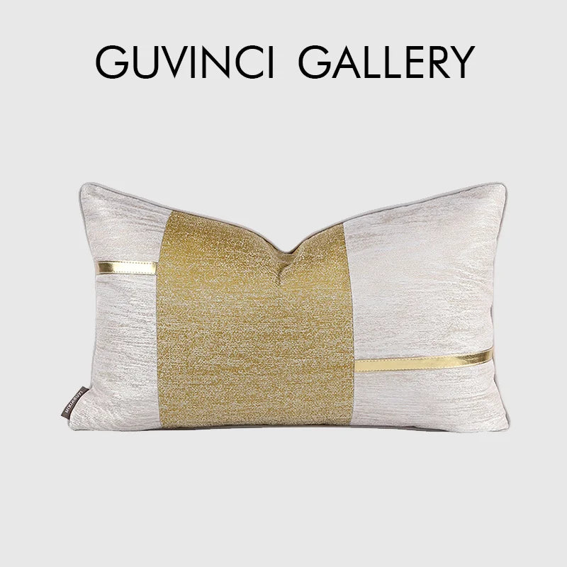 Afralia™ Frosted Gold Satin Lumbar Pillow Covers - Luxe Sofa Cushion Cases