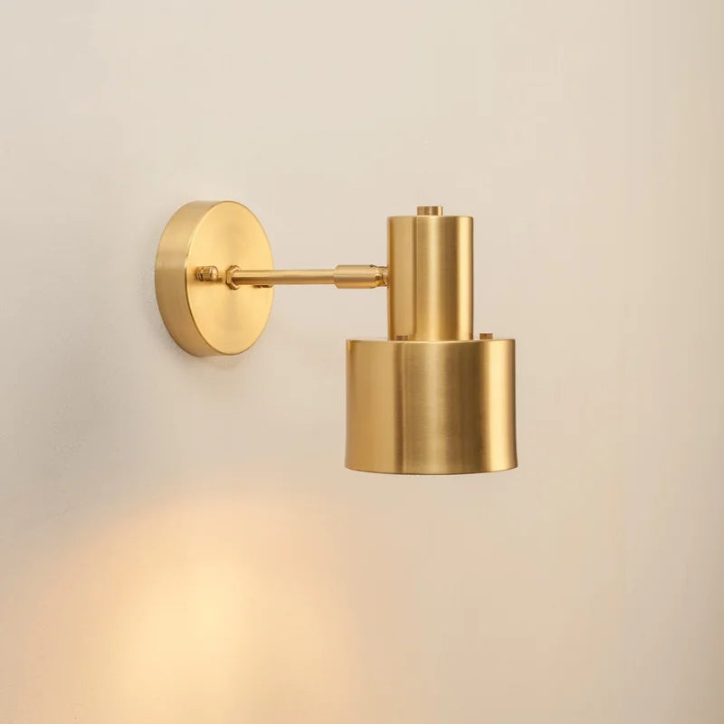 Afralia™ Nordic Copper LED Wall Lamp Pull Chain Switch Wandlamp