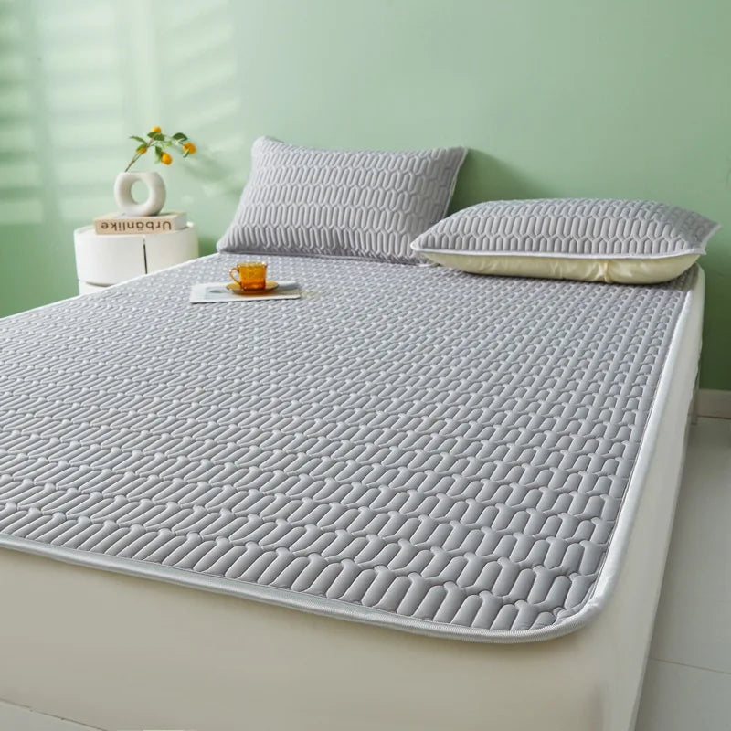 Afralia™ Cooling Latex Summer Mat Set with Rayon Quilted Sheet & Pillowcase