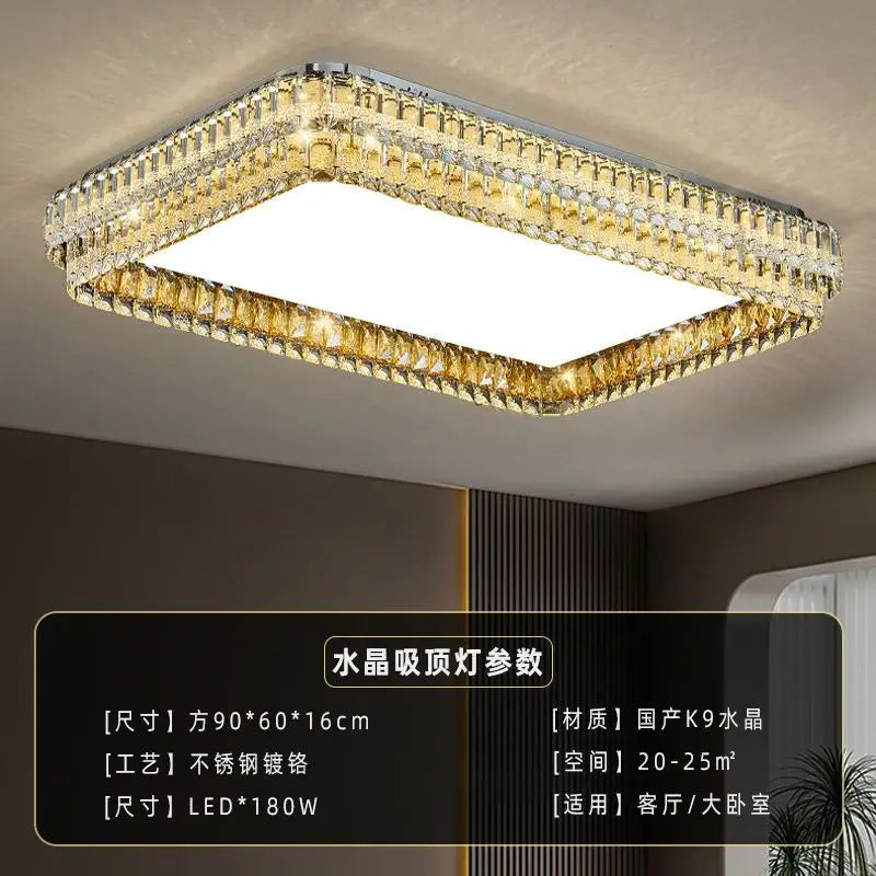 Afralia™ Crystal Round LED Ceiling Light in Shiny Room Style