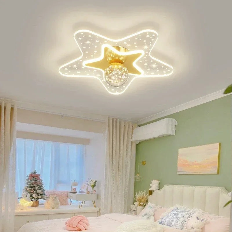 Afralia™ Modern Star LED Ceiling Lights for Living Room Bedroom Children's Room Nursery Lighting