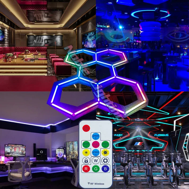 Afralia™ RGB Hexagon Lighting Kit: Color Changing LEDs for Hundreds of Lighting Effects