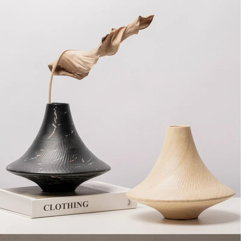 Afralia™ Resin Conical Vase Geometric Circular Ornaments Home Decoration