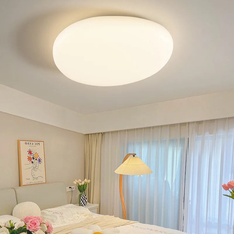 Afralia™ Nordic Cream LED Ceiling Lamp - Modern, Minimalist for Living Room, Bedroom, Restaurant