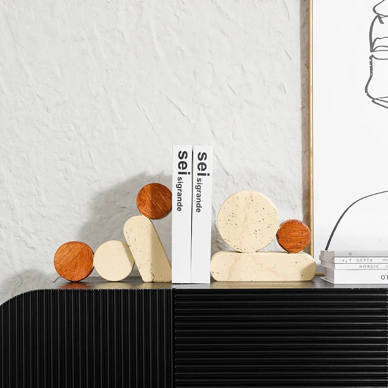 Afralia™ Geometric Circle Resin Handicrafts - Hollowed-out Stone Figurines