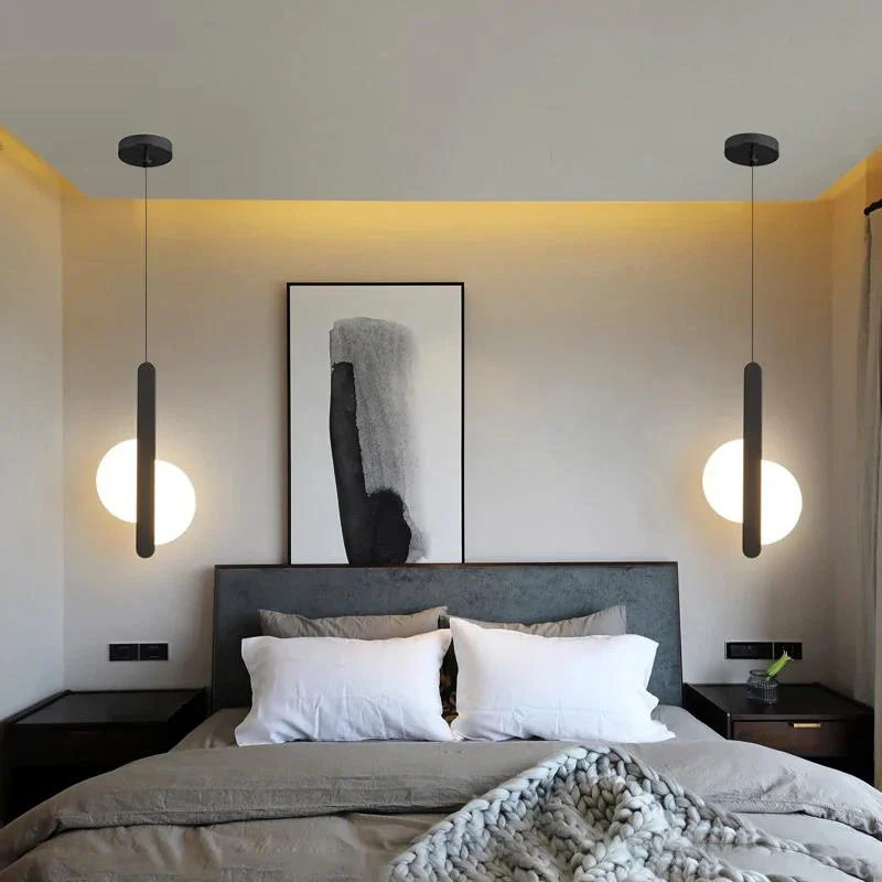 Afralia™ Modern Acrylic LED Pendant Lights - Black/White Hanging Lamp for Home Decor & Restaurants