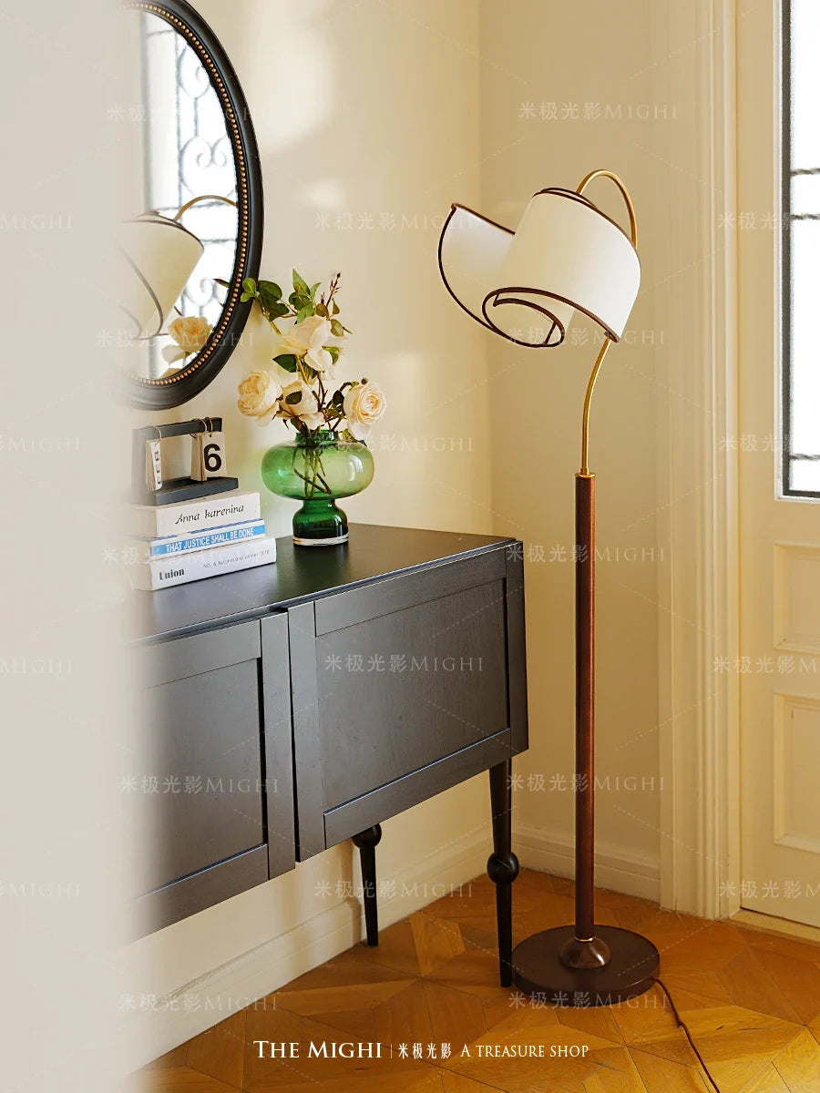 Afralia™ Vintage Solid Wood Floor Lamp for Retro Bedroom and Nanyang Living Room