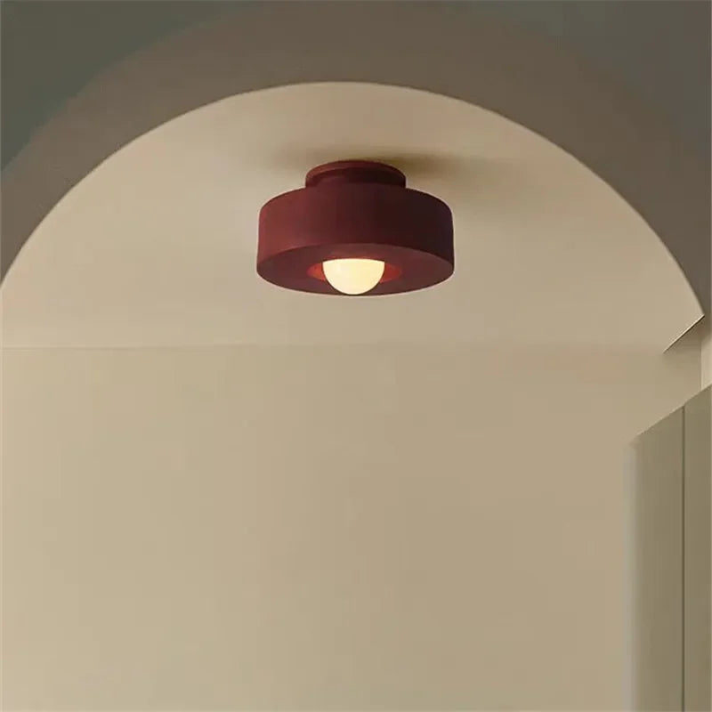 Afralia™ Led Ceiling Light Macaron Minimalist Small Round Hallway Balcony Bedroom E27