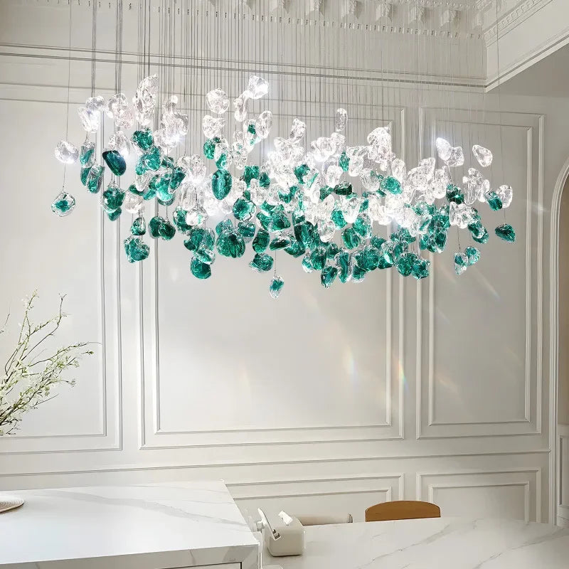 Afralia™ Glass Stone Chandeliers: Modern Luxury LED Pendant Lights for Dining Room Art Decor