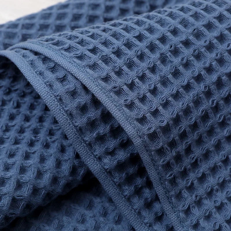 Afralia™ Geometric Tassel Bath Towel - 100% Cotton, Quick-Dry, Multi-colored Waffle Design - 90x180cm