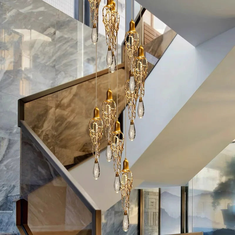 Afralia™ Modern Branch Art Crystal Chandelier for Living Room & Staircase