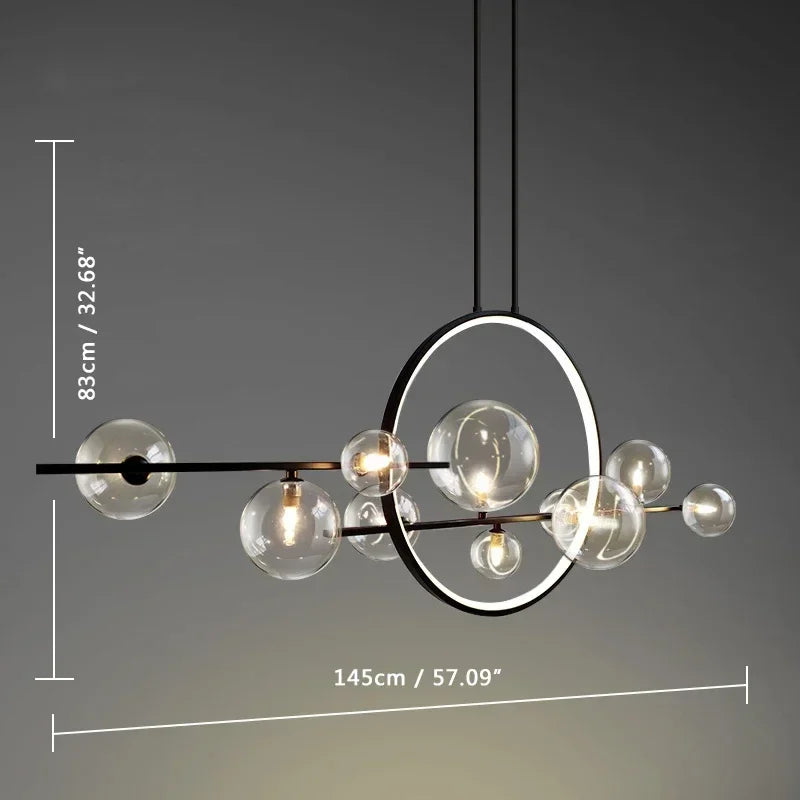 Afralia™ Modern Metal Chandelier with Clear Glass Bubbles - 7-Light G9 Fixture for Home Living Room