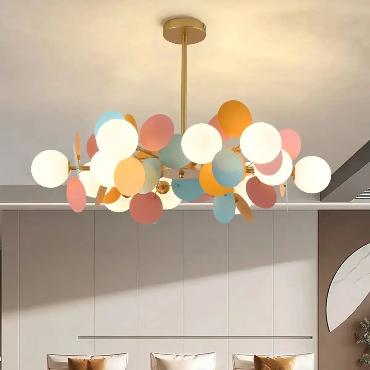 Afralia™ Colorful Chandelier Pendant Lamp for Bedroom Dining Living Room