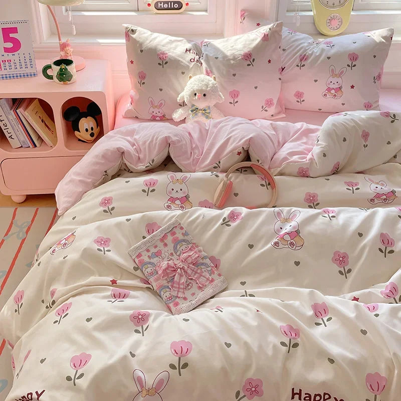 Afralia™ Floral Printed Cotton Quilt Cover Sets - Soft & Breathable Bedclothes