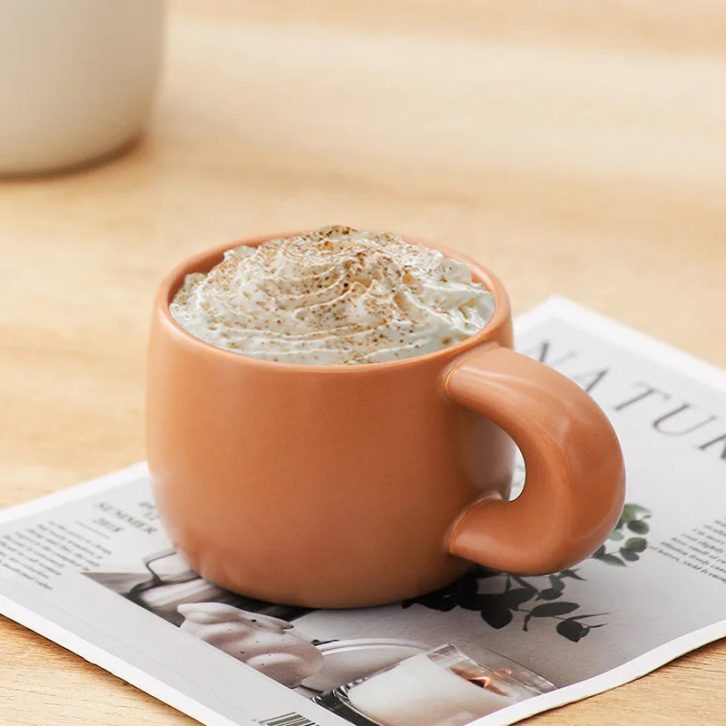 Afralia™ Stoneware Ceramic Coffee Mug Set, Office Breakfast Cups, Japanese Style - 280ml