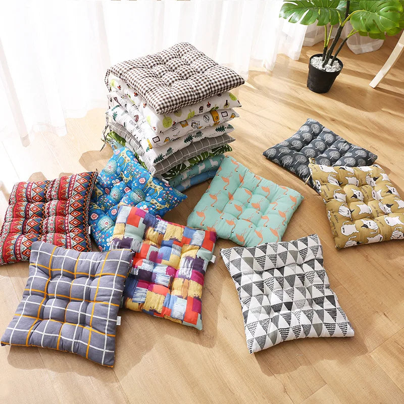 Afralia™ Square Cotton Upholstery Chair Cushion for Office, Home, Car, Garden, or Lounge