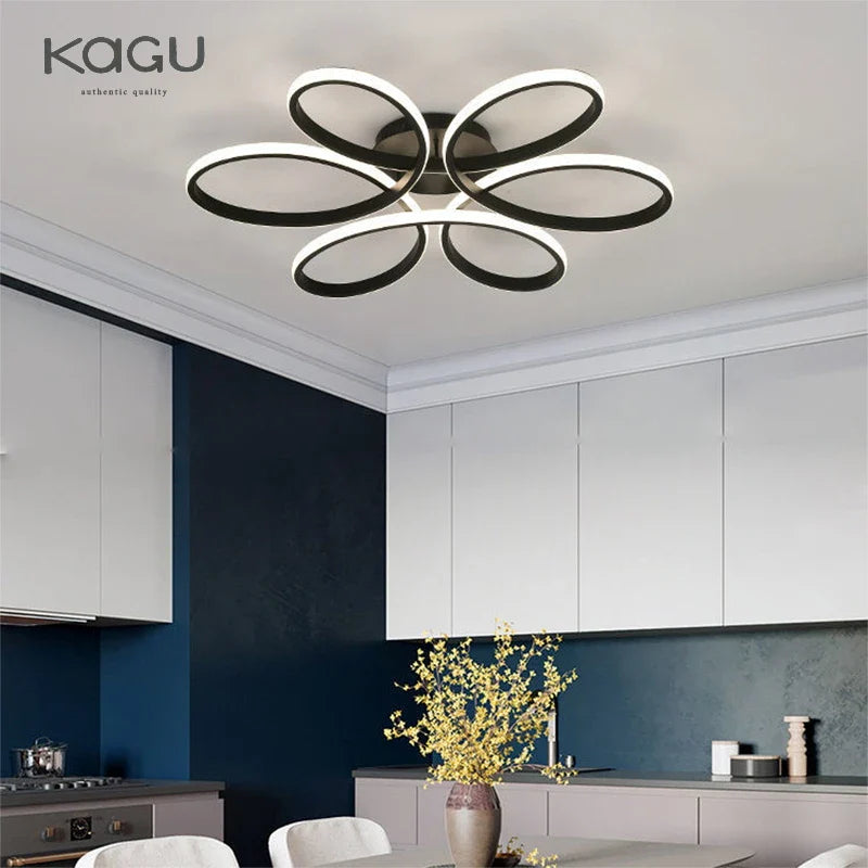 Afralia™ Flower Ceiling Light: Nordic Romantic LED Bedroom, Living Room, Restaurant, Study Light