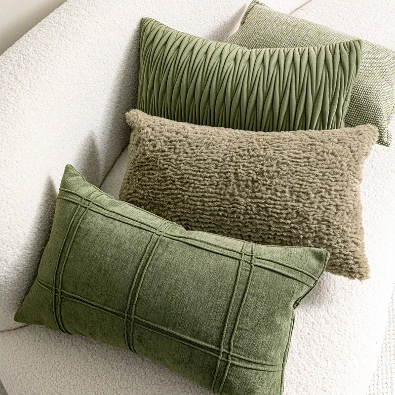 Afralia™ Nordic Green Light Luxury Pillow Cover for Modern Minimalism Home Decor